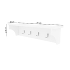 Prateleira Kind Com 4 Ganchos - Branco