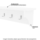 Prateleira Kind Com 4 Ganchos - Branco