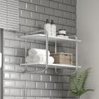 Prateleira Lavanderia Branca E Tubos Cromados Carraro