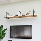 Prateleira Loft Em Aço E Madeira Com 150cm Freijó/preto