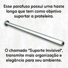 Prateleira Madeira De Pino 60x20 Suporte Invisível