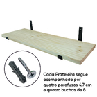 Prateleira Madeira De Pinus 60x20 Com Mão Francesa