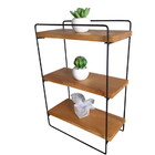 Prateleira Madeira Ferro 3 Andares Preto