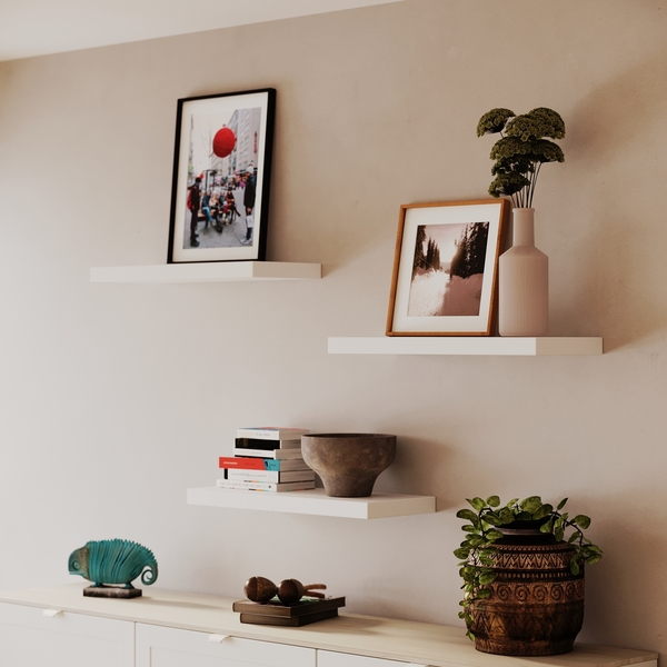 Prateleira MDF Branco 3,8x60x23,5cm Spaceo