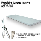Prateleira Mdf Branco 60x15 Suporte Invisível Decoração