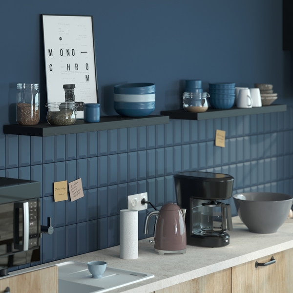 Prateleira MDF Preto 3,8x90x23,5cm Spaceo