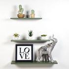 Prateleira Mdf Verde Escuro Kit 3 Peças C/ Suporte Invisível