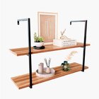 Prateleira Moderna Lumber P Com 90 Cm Freijó/preto