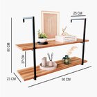 Prateleira Moderna Lumber P Com 90 Cm Freijó/preto