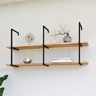 Prateleira Moderna Para Sala De Estar Lumber G 130cm Freijó/p