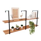 Prateleira Moderna Para Sala De Estar Lumber G 180cm Freijó/p