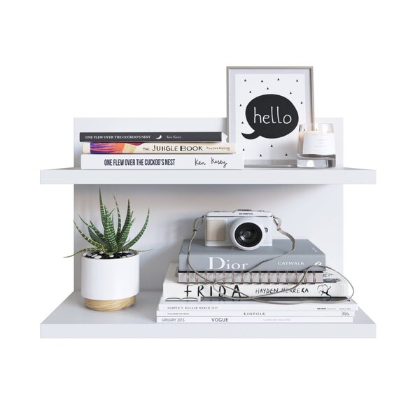 Prateleira Multiuso Dupla 54cm Com Suporte Invisível Completa