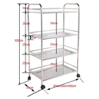 Prateleira Multiuso Em Aço Inox De 4 Elementos Com Rodinhas