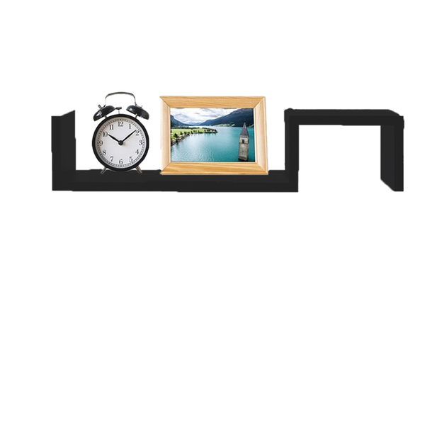 Prateleira Multiuso Em Desnível Formato Zig Zag - Preto