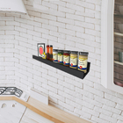 Prateleira Multiuso Para Temperos Com 35cm Em Mdf - Preto