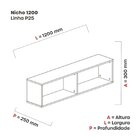 Prateleira Nicho 30cmx120cmx25cm Branco