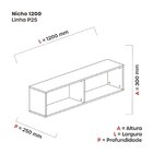 Prateleira Nicho 30cmx120cmx25cm Nogueira Casa Blanca
