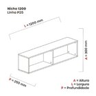 Prateleira Nicho 30cmx120cmx25cm Walnut