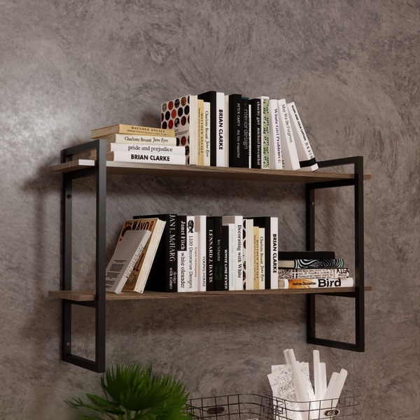 Prateleira Nicho Teto Ou Parede Preto Fosco Mdf Amadeirado 90