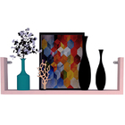 Prateleira Nicho U 50x15x10p Rosa Mdf Dvd Livro