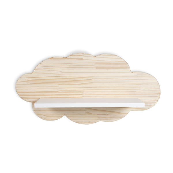 Prateleira Nuvem Pinus Quarto Infantil Bebê Mdf Branco 50cm