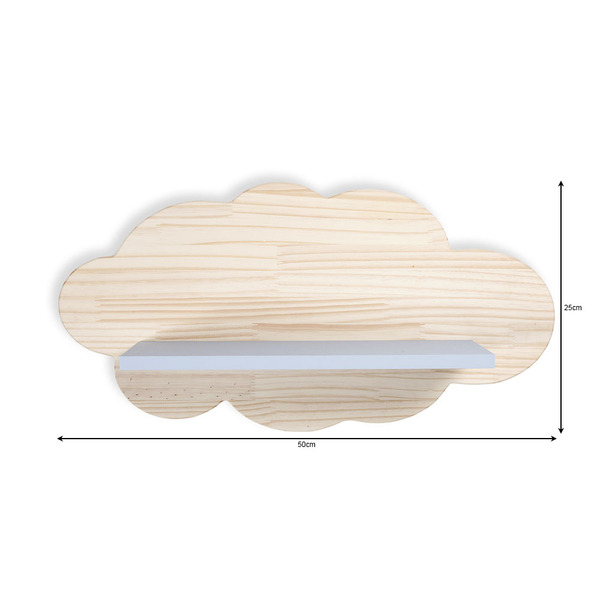 Prateleira Nuvem Quarto Infantil Madeira Pinus E Mdf Azul Sky