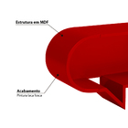 Prateleira Oval Cartoon Em Mdf - Laca Fosco Vermelho