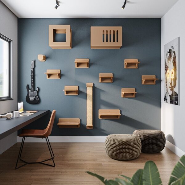 Prateleira Para Gatos 100% Mdf 32x 22x 30 Cm Fredy Marrom