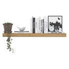 Prateleira Para Livros 90cm Em Tamburato Suporte Invisível De