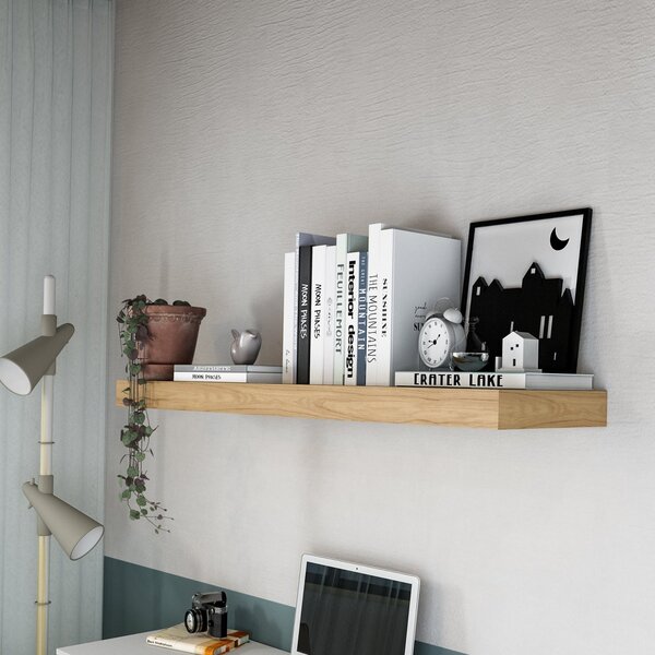 Prateleira Para Livros 90cm Em Tamburato Suporte Invisível De