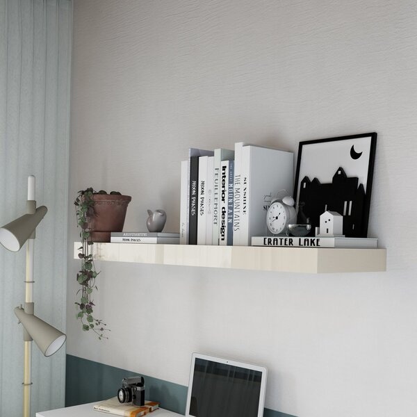 Prateleira Para Livros 90cm Em Tamburato Suporte Invisível De