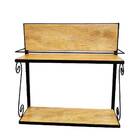 Prateleira Parede Dupla Suspensa Multiuso Ferro Madeira