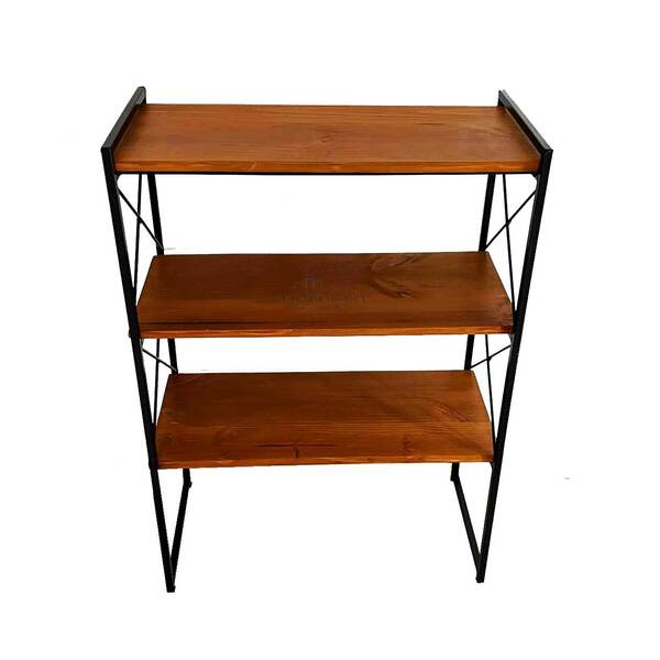 Prateleira Pé Multiuso Ferro E Madeira 100 Cm Decoração Estil
