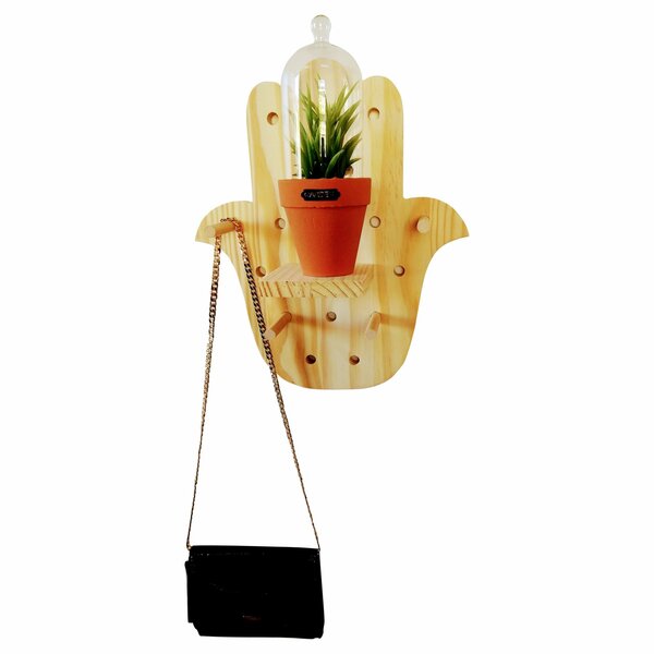 Prateleira Pegboard Mão Hamsa 6 Pinos, 1 Prateleira 10cm Pinu