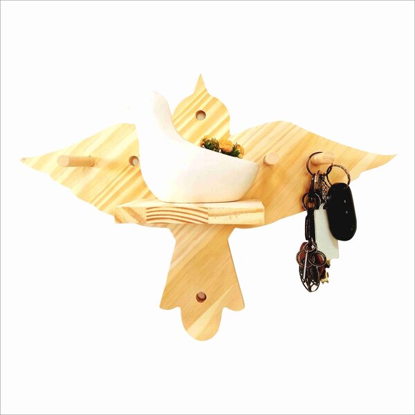 Prateleira Pegboard Passaro 5 Pinos, 1 Prateleira 13,5cm Pinu