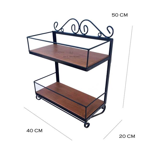 Prateleira Porta Condimentos Madeira Parede Balcão Gourmet