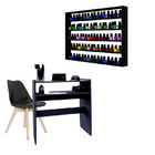 Prateleira Porta Esmalte Expositora + Carrinho Preta Auxiliar