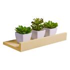 Prateleira Porta Quadros 30 X 10cm Bege Claro Suporte Invisív