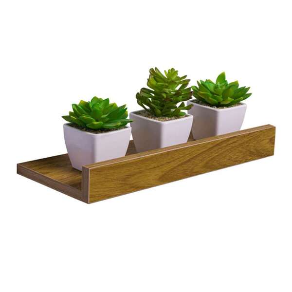 Prateleira Porta Quadros 30 X 10cm Freijó Suporte Invisível