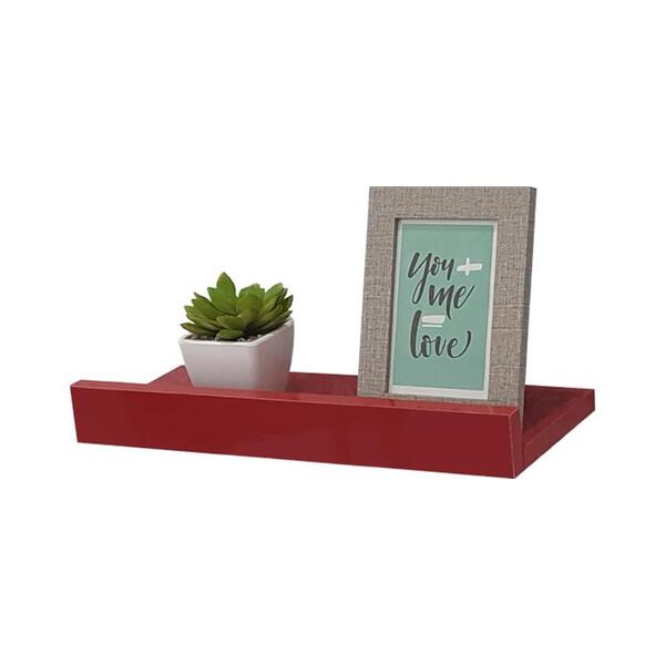 Prateleira Porta Quadros 30 X 15cm Vermelha Suporte Invisível