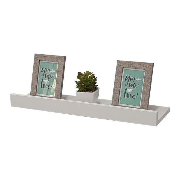 Prateleira Porta Quadros 70 X 15cm Branca Suporte Invisível