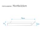 Prateleira Porta Quadros 70 X 15cm Cinza Claro Suporte Invisí