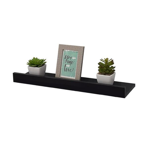 Prateleira Porta Quadros 80 X 10cm Preta Suporte Invisível