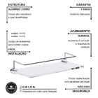 Prateleira Porta Shampoo com Proteção Fenda Alto Brilho Orion