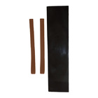 Prateleira Preta Com Alça De Couro De Parede 60x15x2,5cm