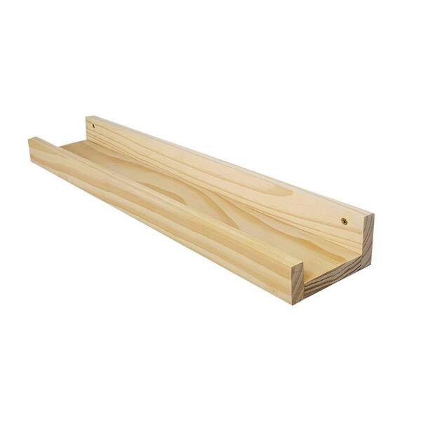 Prateleira Quadros 6x60x13 Em Madeira De Pinus Natural