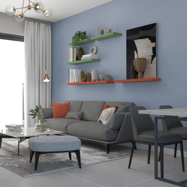 Prateleira Reta 60x23,5cm Verde Borda Reta