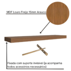 Prateleira Reta Decorativa 120x15 Mdf Com Suporte Invisível P