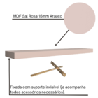 Prateleira Reta Decorativa Com Suporte Invisível Mdf 100x15 P