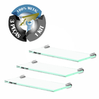 Prateleira Reta Em Vidro Kit 3 Peças Slim 520ls3 Grego Metal